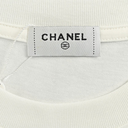 T-shirt blanc à logo Chanel