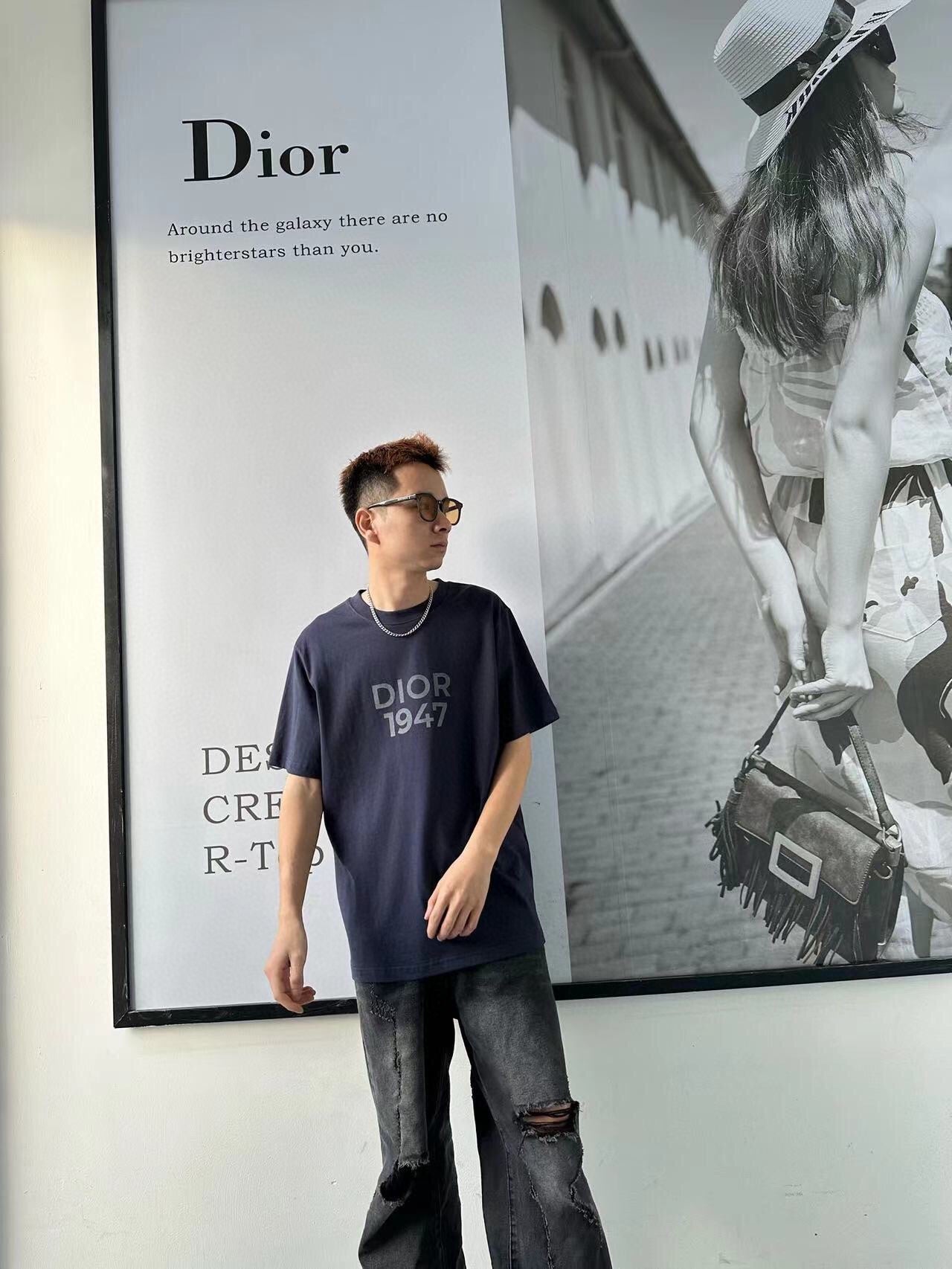 T-shirt Dior 1947 - Bleu marine