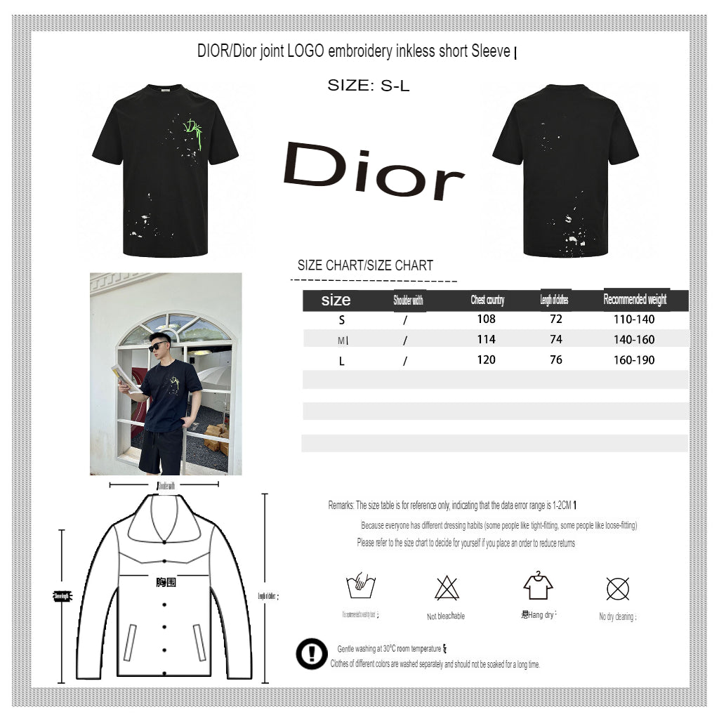 T-shirt Dior Artistic Splatter (Noir)