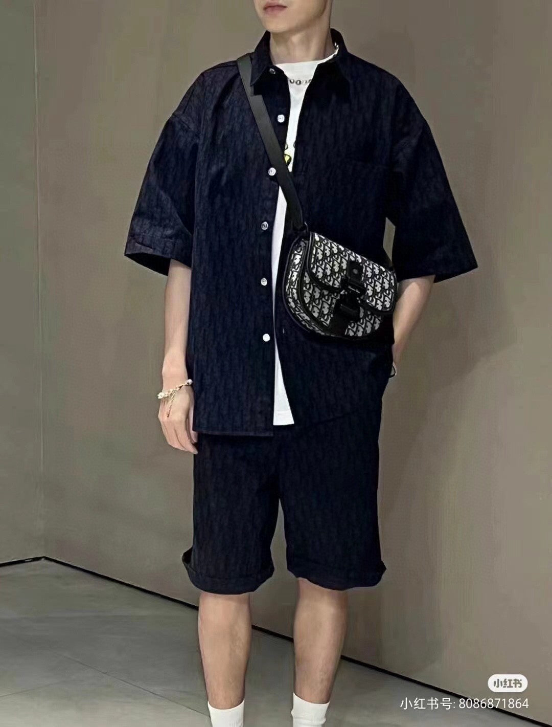 Chemise Dior noire à manches courtes