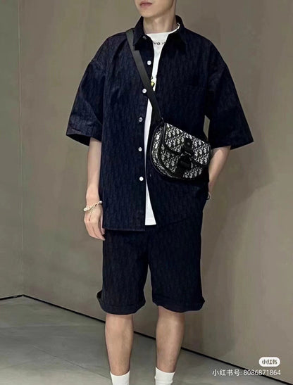 Chemise Dior noire à manches courtes