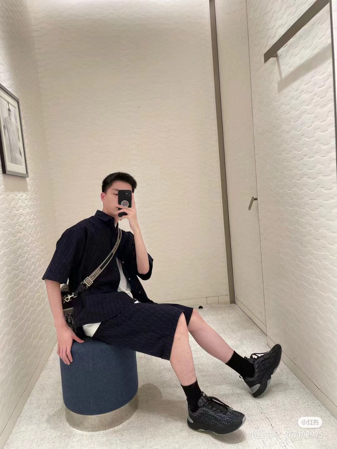 Chemise Dior noire à manches courtes