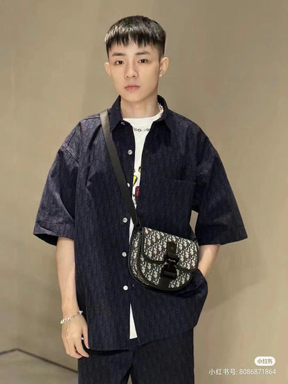 Chemise Dior noire à manches courtes