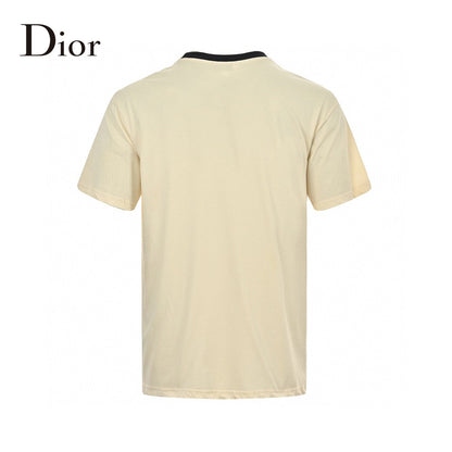 T-shirt crème Dior avec bordure noire