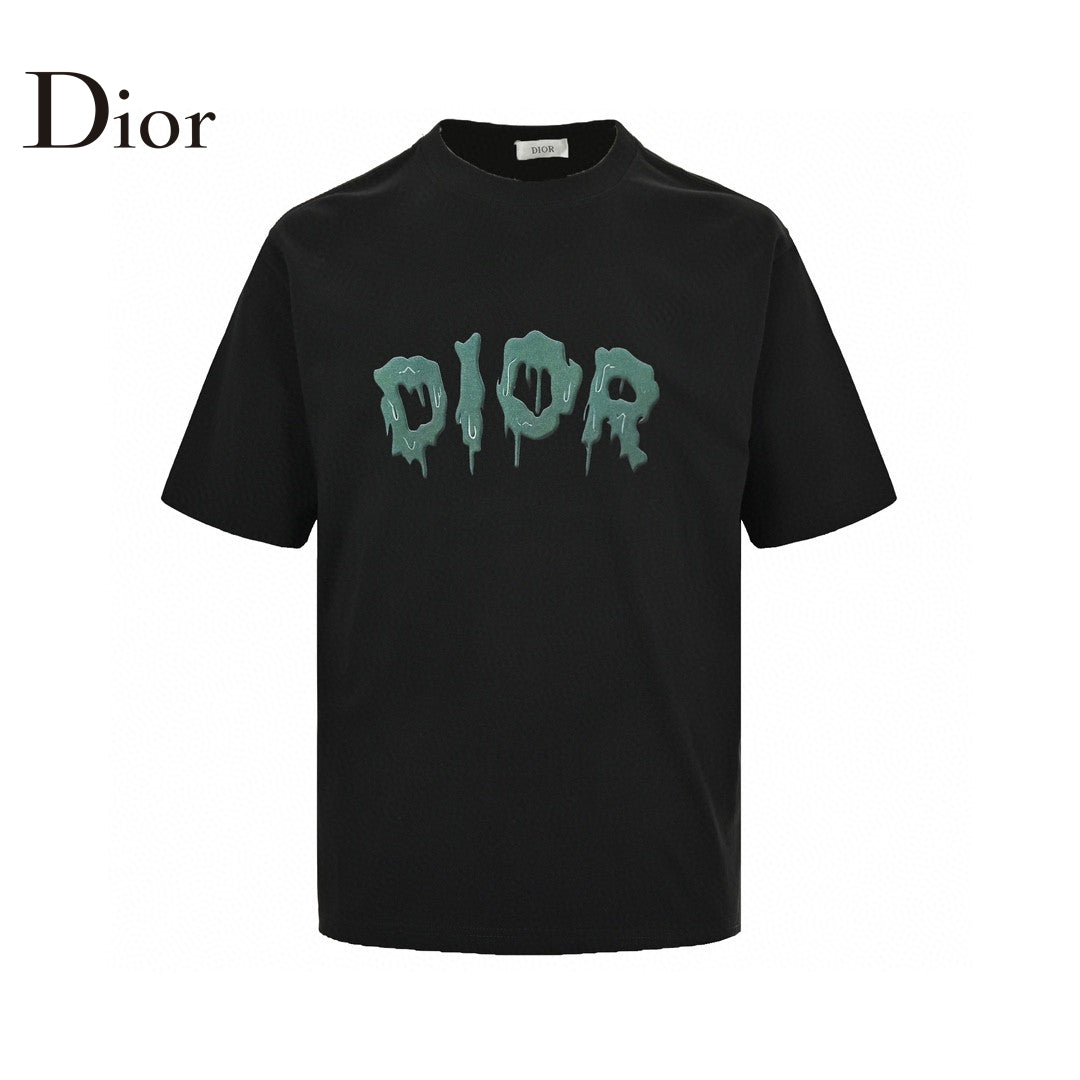 T-shirt Dior à logo dégoulinant (noir)