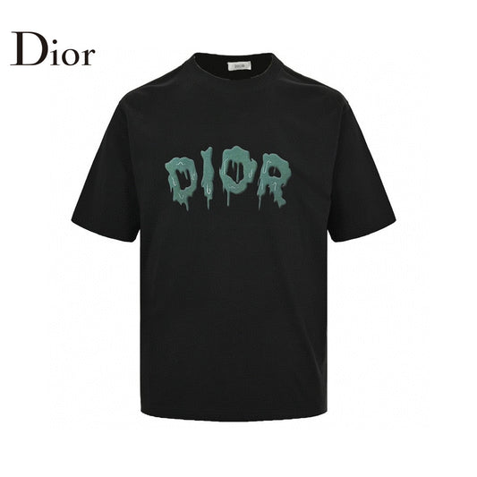 T-shirt Dior à logo dégoulinant (noir)