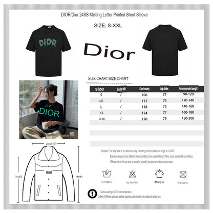 T-shirt Dior à logo dégoulinant (noir)
