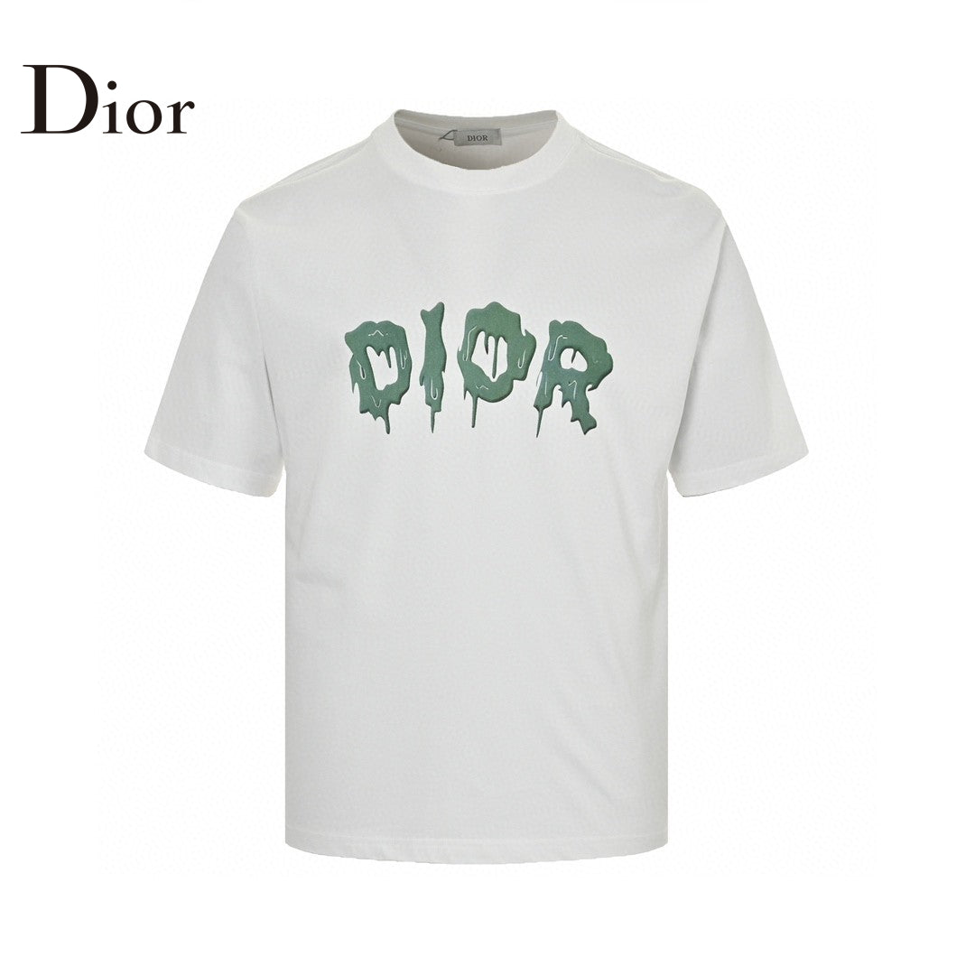 T-shirt Dior à logo dégoulinant (blanc)
