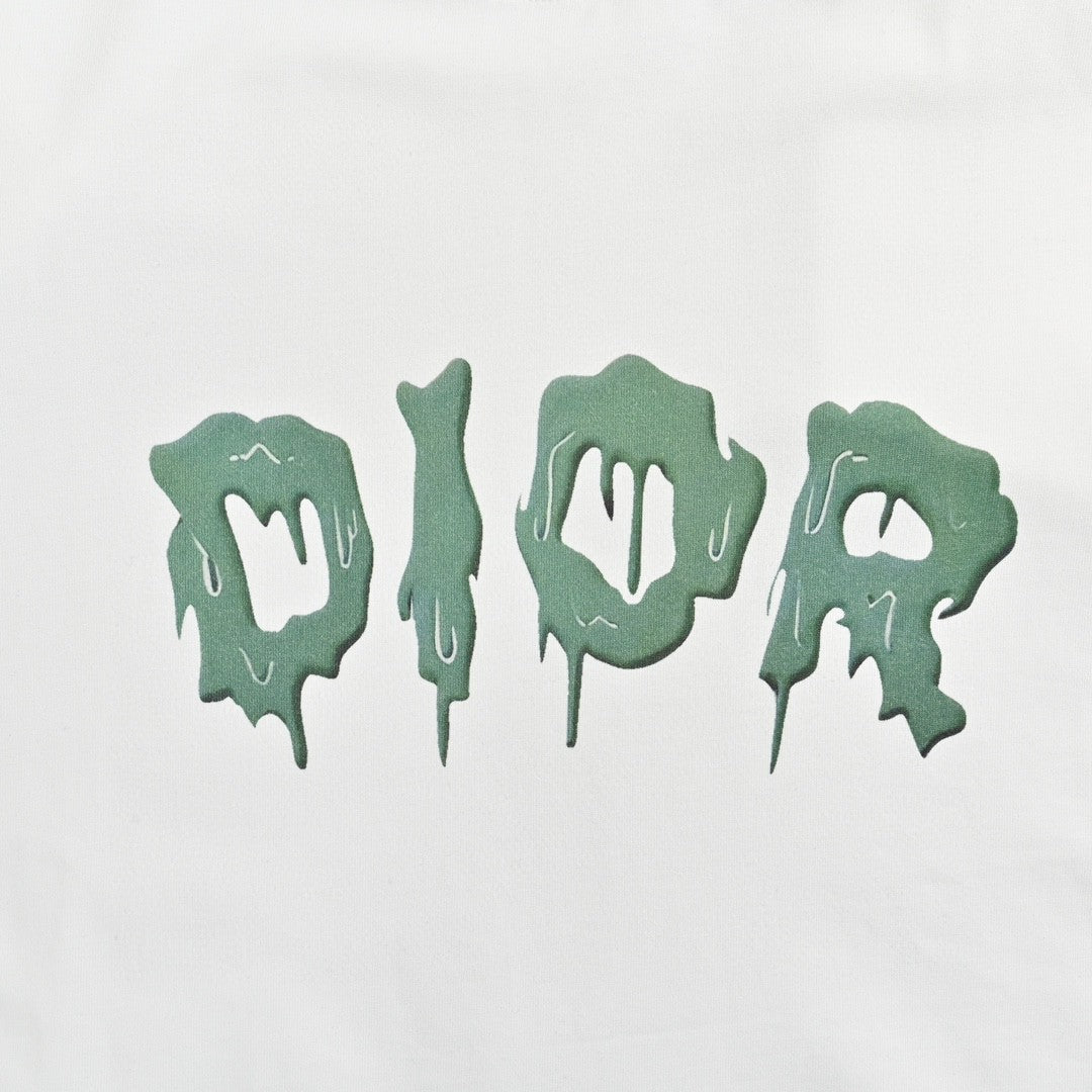 T-shirt Dior à logo dégoulinant (blanc)