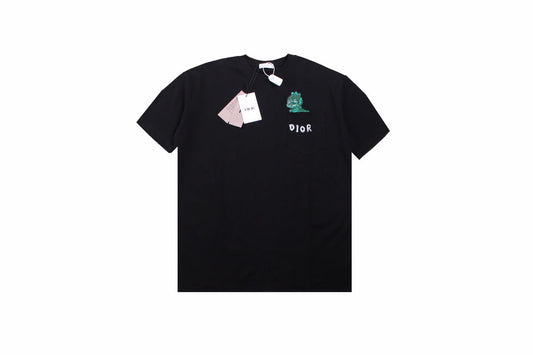 T-shirt Dior brodé lézard - Noir