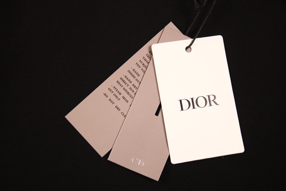 T-shirt Dior brodé lézard - Noir