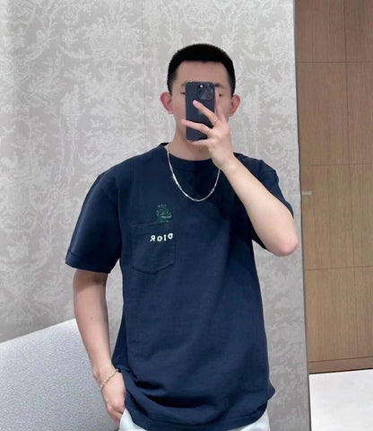 T-shirt Dior brodé lézard - Noir