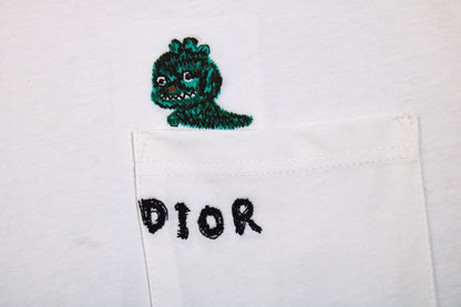 T-shirt Dior brodé lézard - Blanc