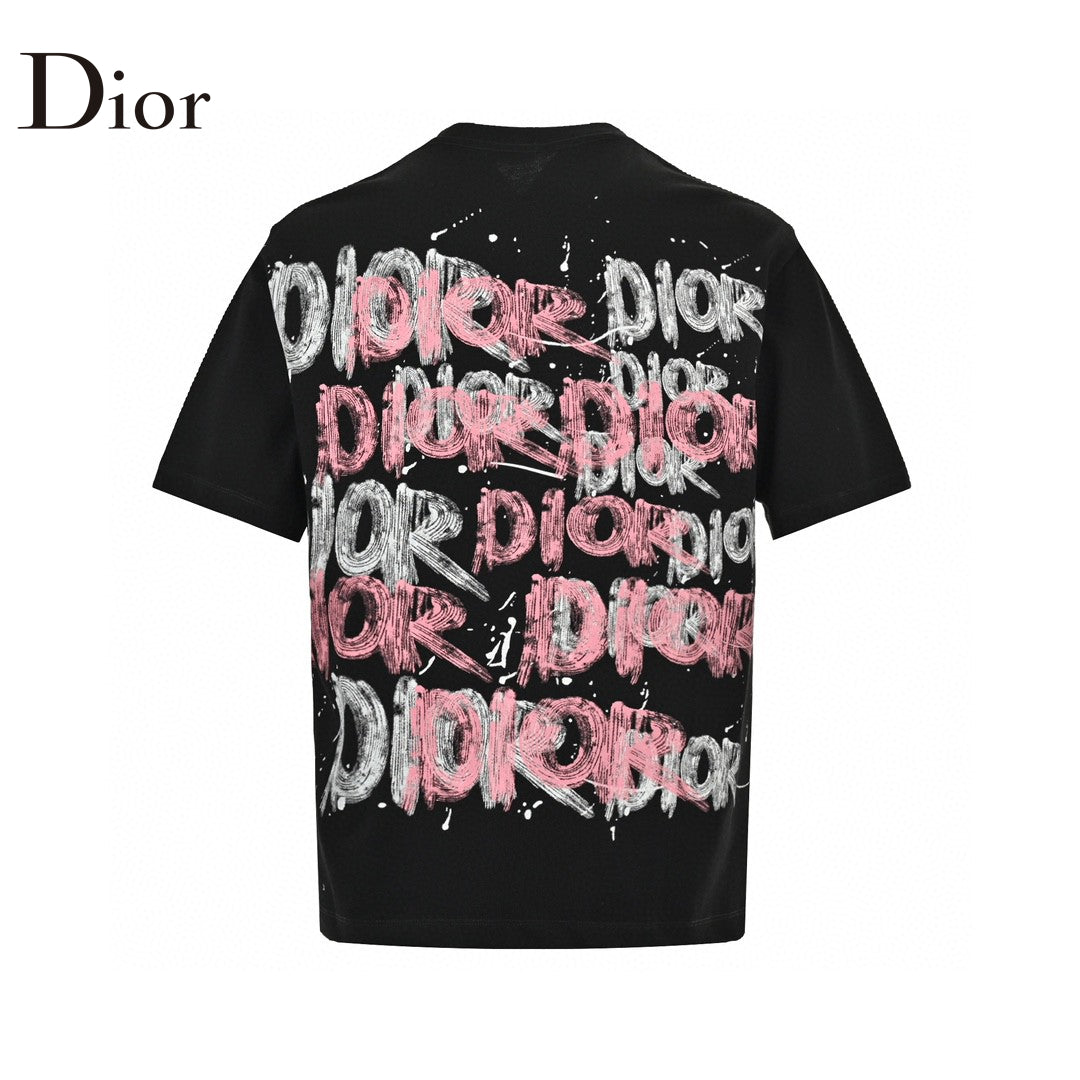 T-shirt noir à logo graffiti Dior
