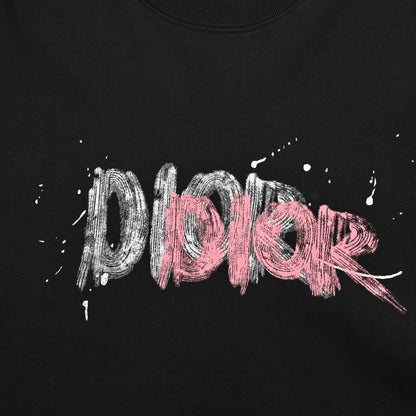 T-shirt noir à logo graffiti Dior