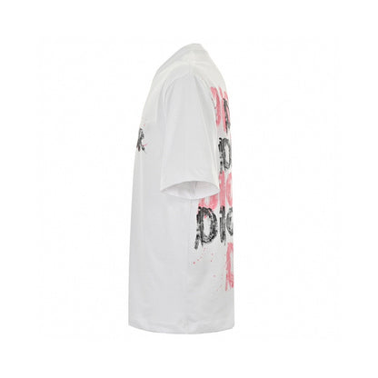 T-shirt blanc à logo graffiti Dior