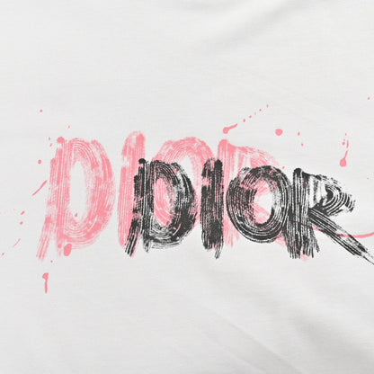T-shirt blanc à logo graffiti Dior