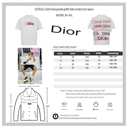 T-shirt blanc à logo graffiti Dior