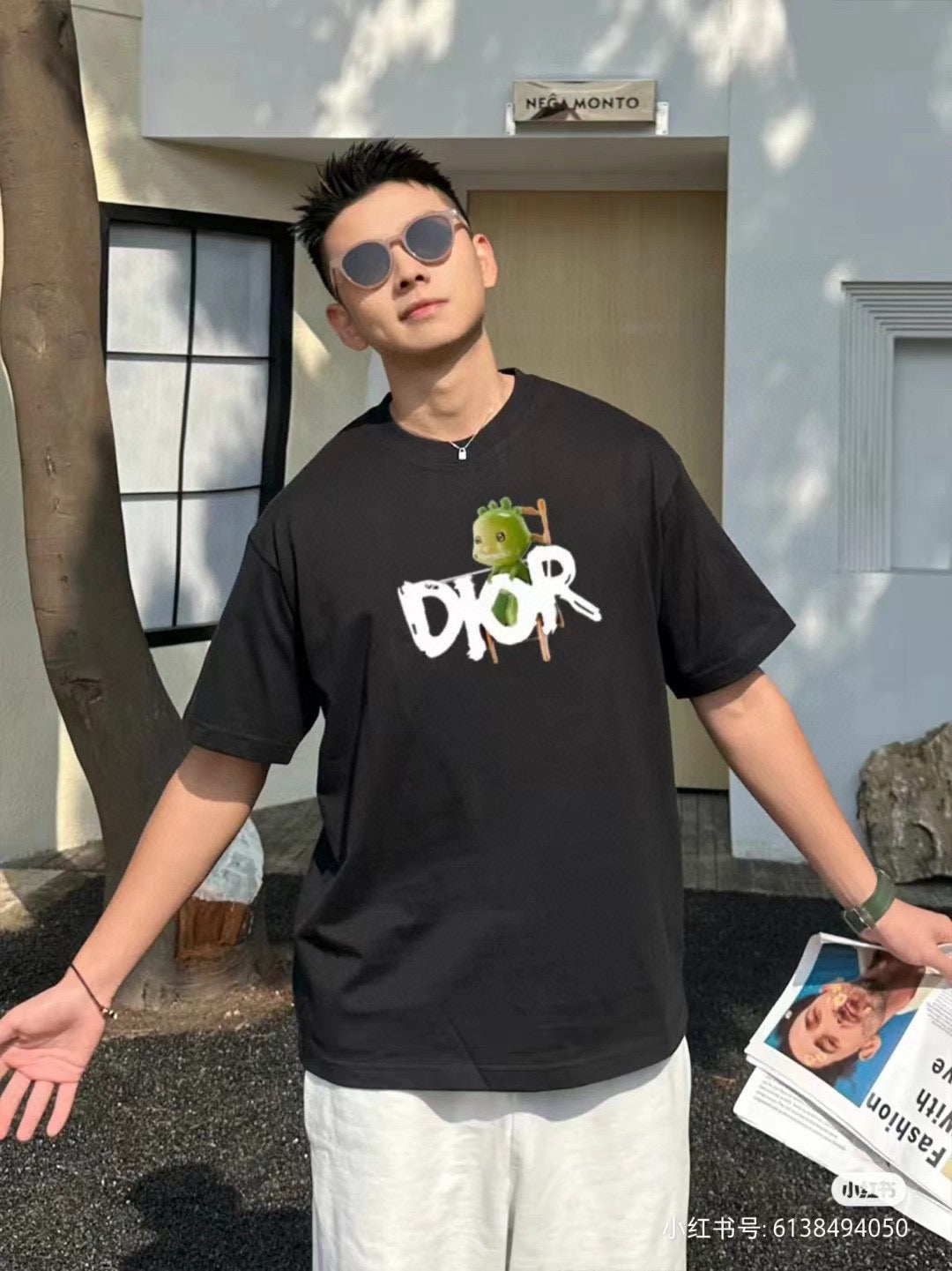 T-shirt noir Dior Green Monster Graphic