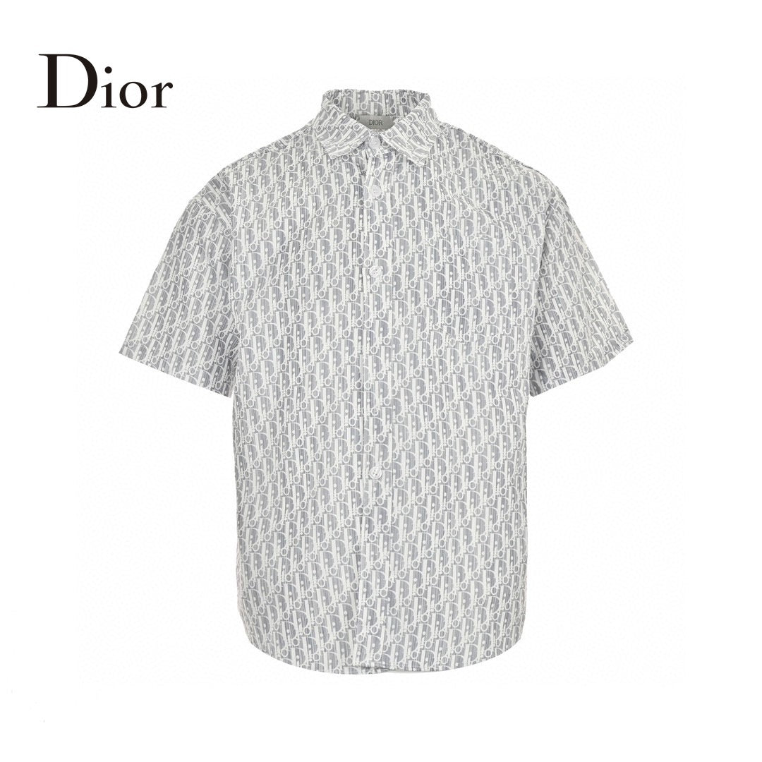 Chemise Dior à imprimé monogramme (grise)