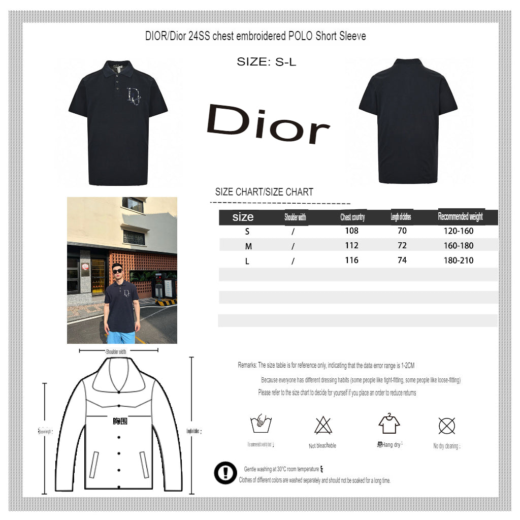 Polo brodé Dior Oblique 