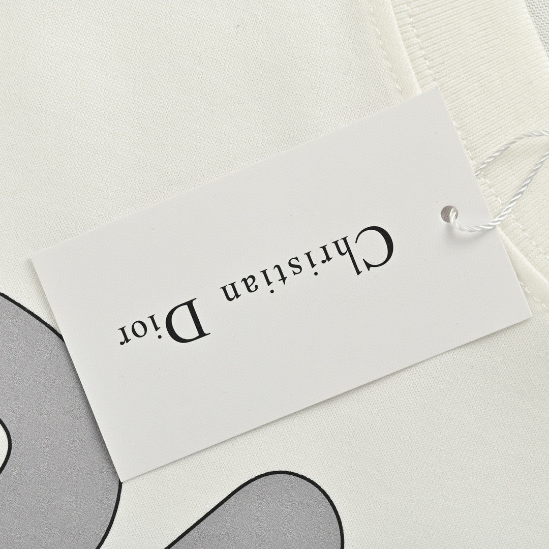 T-shirt blanc oversize gris à logo Dior