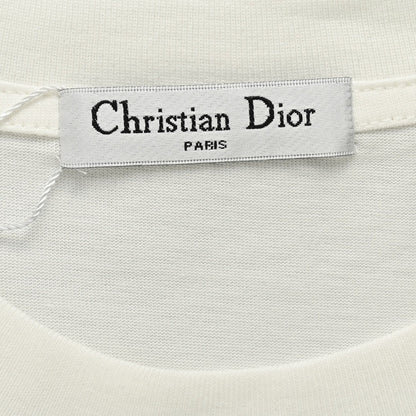 T-shirt blanc oversize gris à logo Dior