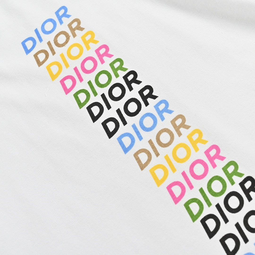 T-shirt Dior - Logo vertical multicolore