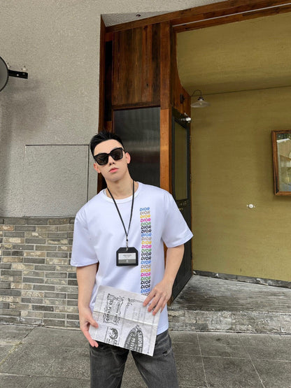 T-shirt Dior - Logo vertical multicolore