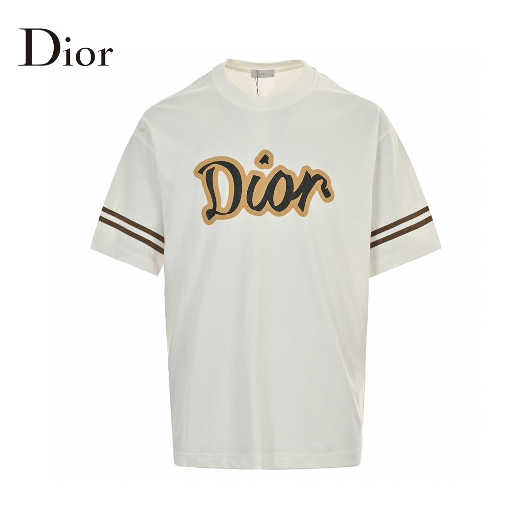 T-shirt Dior blanc et marron