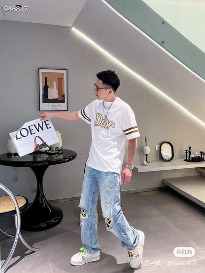 T-shirt Dior blanc et marron