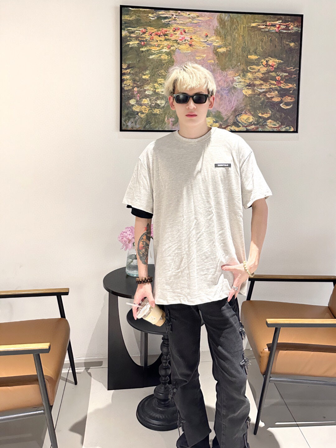 T-shirt Fear of God Essentials avec logo - Gris chiné