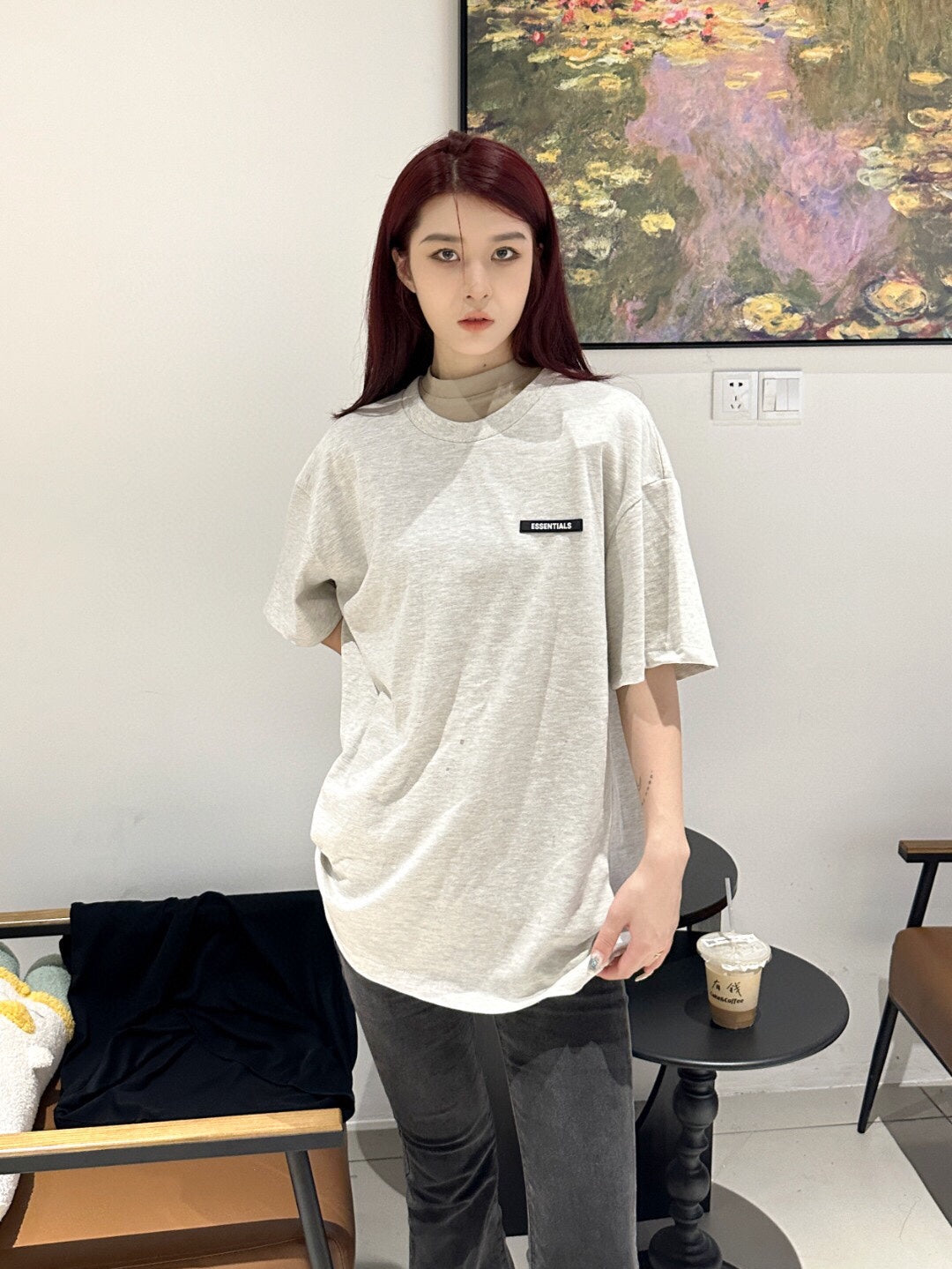 T-shirt Fear of God Essentials avec logo - Gris chiné