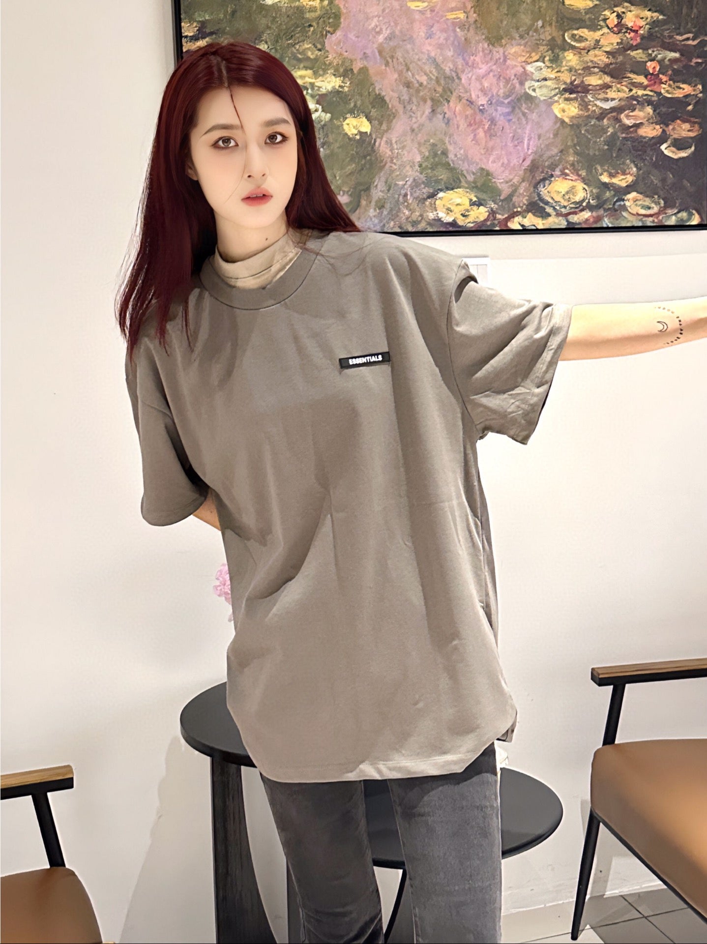 T-shirt Fear of God Essentials avec logo - Taupe