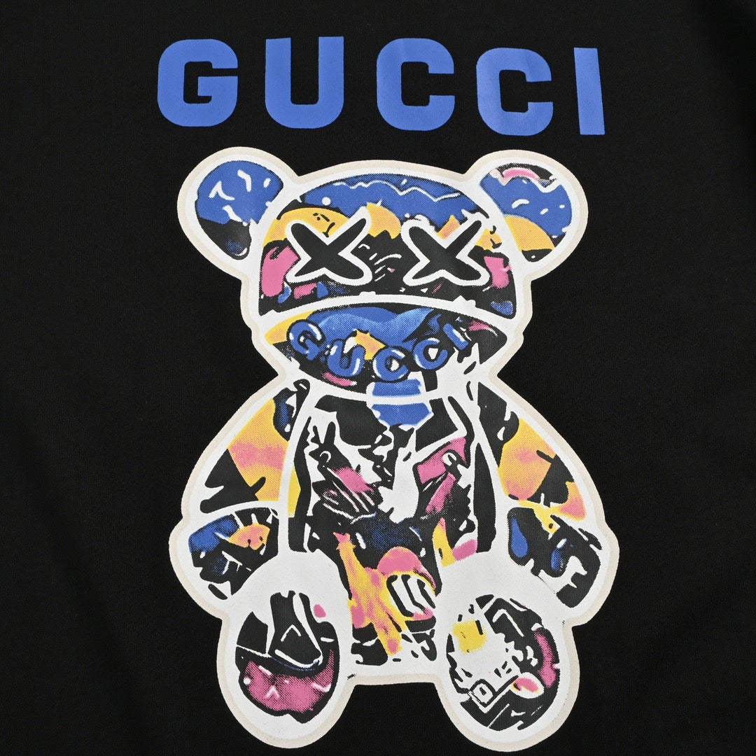 T-shirt noir Gucci à motif ours