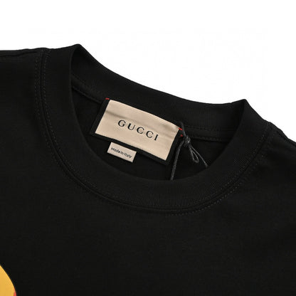 T-shirt noir Gucci avec dessin de dragon