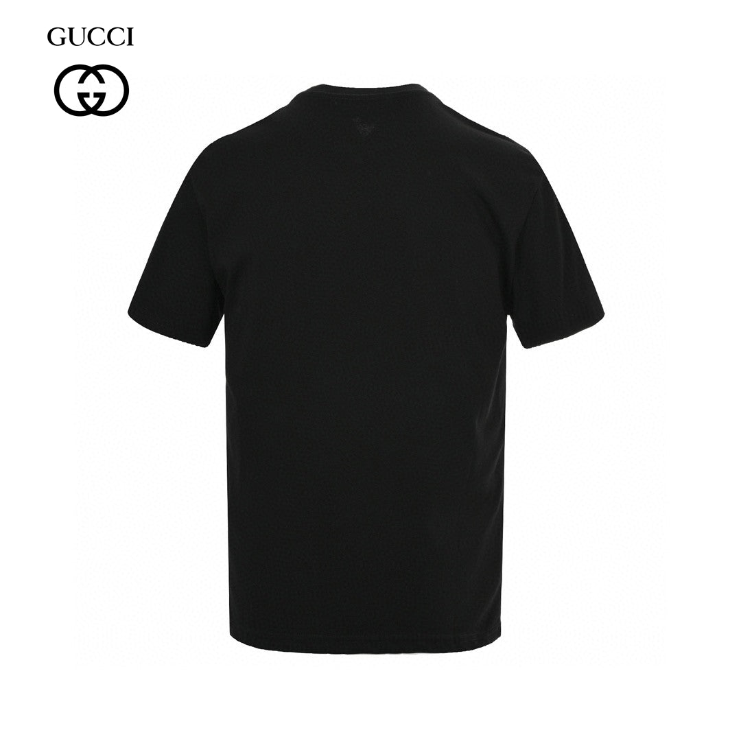 T-shirt noir Gucci avec dessin de dragon