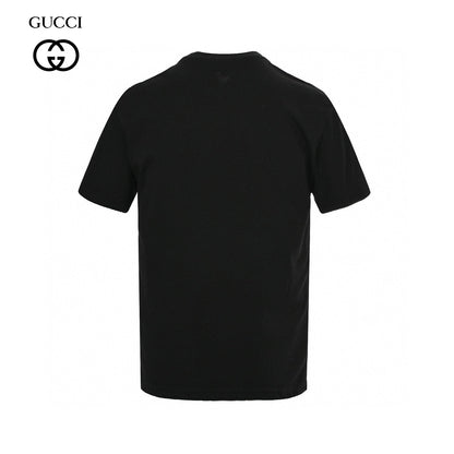 T-shirt noir Gucci avec dessin de dragon