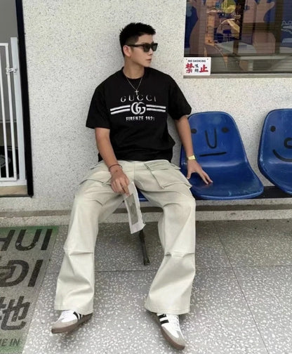 T-shirt noir Gucci avec logo Firenze 1921