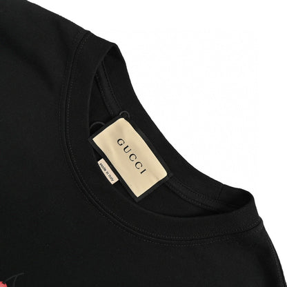 T-shirt Gucci avec logo vache de dessin animé (noir)