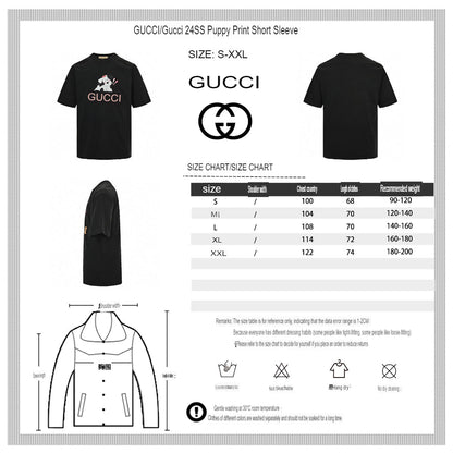 T-shirt Gucci avec logo vache de dessin animé (noir)