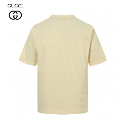 T-shirt Gucci avec logo vache de dessin animé (crème)