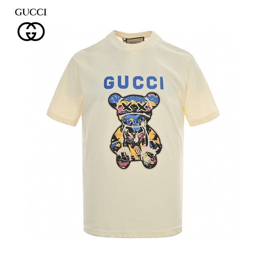 T-shirt Gucci crème avec motif ours
