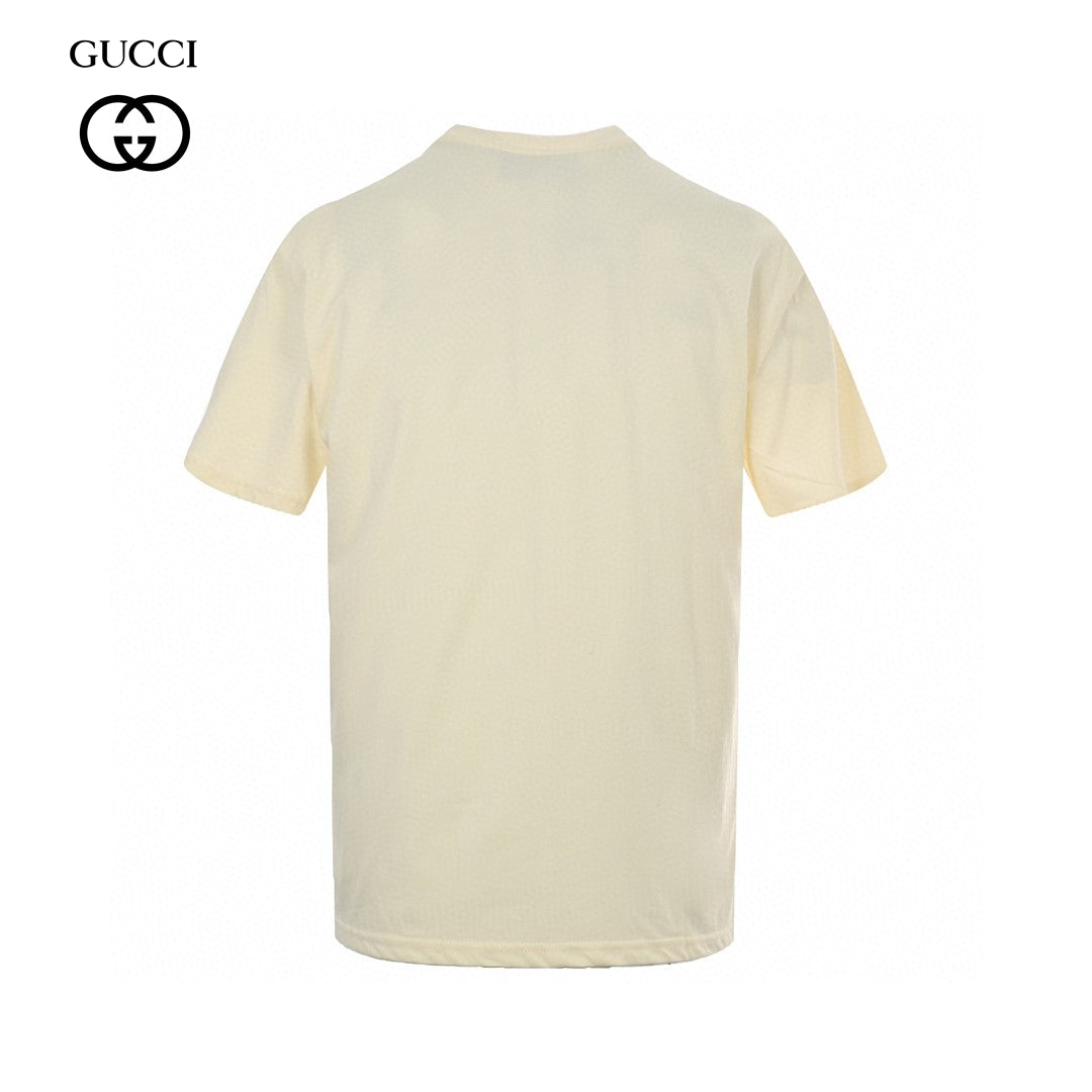 T-shirt Gucci crème avec dessin de dragon