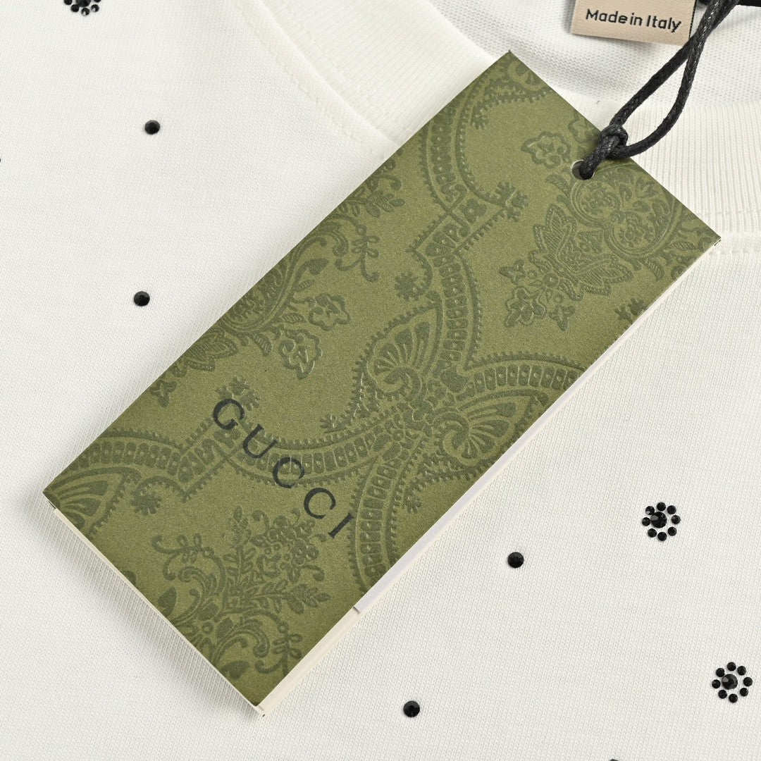 T-shirt blanc orné Gucci