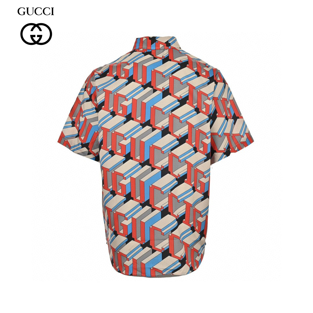 Chemise Gucci à imprimé logo géométrique