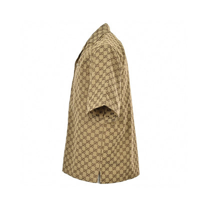 Chemise Gucci GG Monogram Beige à manches courtes