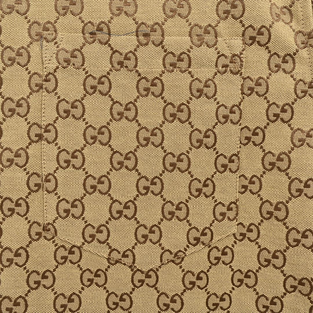 Chemise Gucci GG Monogram Beige à manches courtes