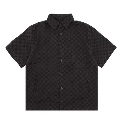 Chemise Gucci GG Monogram noire à manches courtes