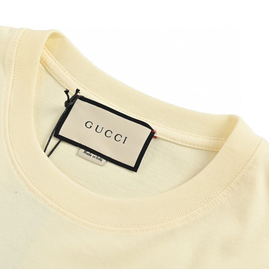 T-shirt crème Gucci à motif GG entrelacé